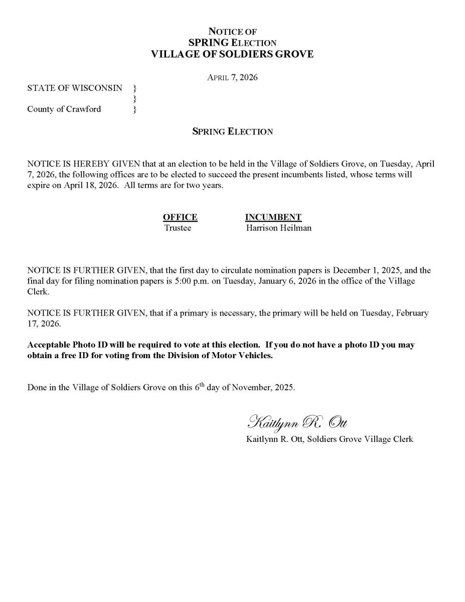 Type A Notice Spring 2026